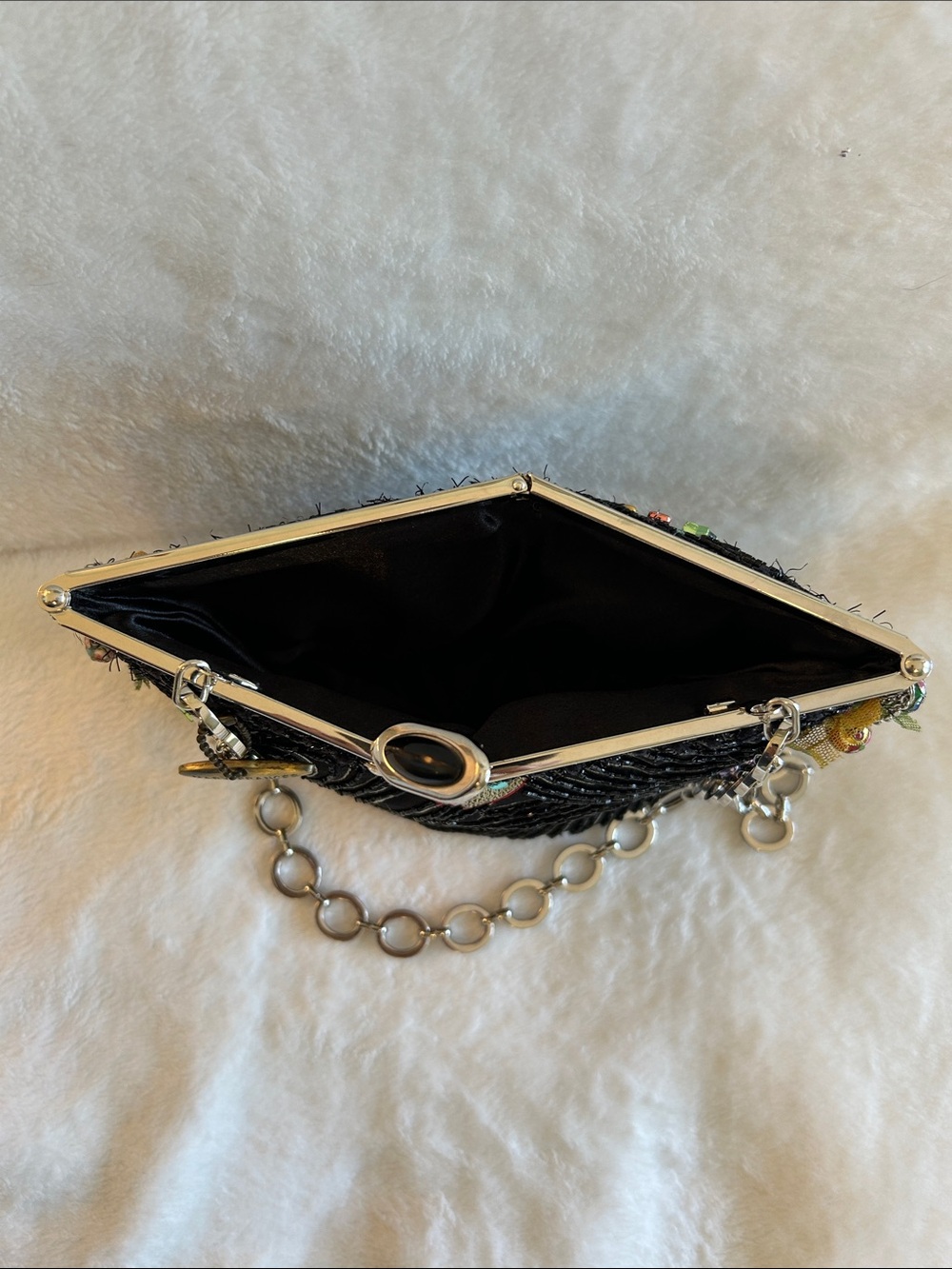 Mary Frances Black Beaded Embellished Chain-Handle Evening Bag - Picture 11 of 15